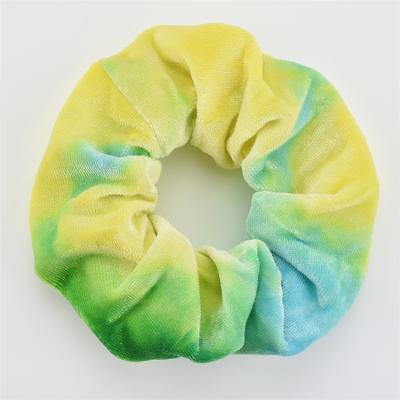 China Elegance Gold Velvet Rainbow All-match Gradient Elastic Hair Scrunchies Bands Rope for sale