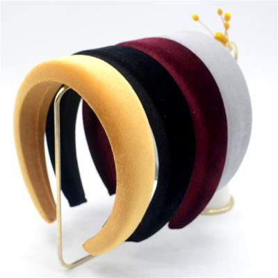 China Latest Elegance Fashion Hair Circle Velvet Sponge Vincha Flannel Thickened Headband for sale