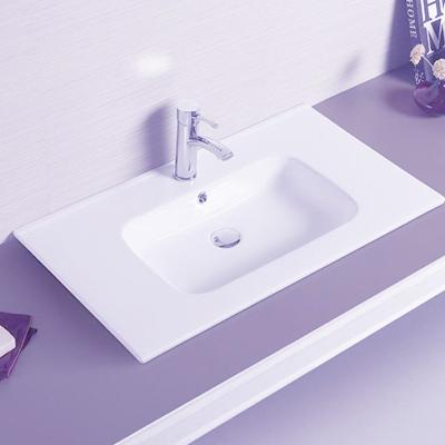 China Practical simple white slim edge cabinet fashion basin wash tank trial factory faucets factory faucets wholesale sharp edge thermostatic for sale