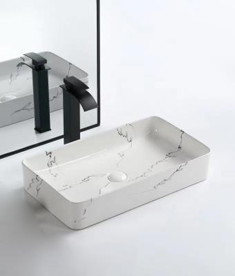 China Thermostatic Modern Ceramic Vessel Sink Porcelain Worktop Sink Basin Art European Standard Faucets for sale