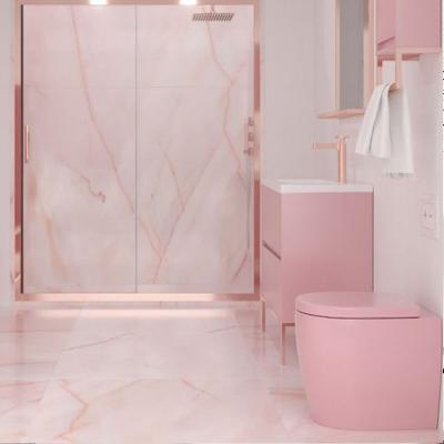 China Intertek Simple Minimalist Pink Exclusive Intertek Cherry Blossom Trend Floor Toilet UF International Certified Seat No Install Bolts for sale