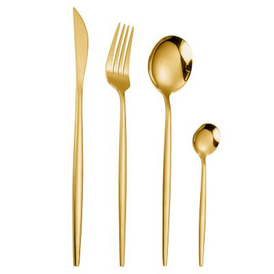 China Viable Plating 18-8 Metal 304 410 Knife Fork Spoon Flatware Stainless Steel Cutlery Gold Silverware for sale