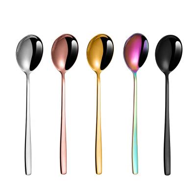 China DAOQI 304 Dinner Spoon Stainless Steel Soup Spoon Flatware Set Viable High Quality Korean Korean Spoons for sale