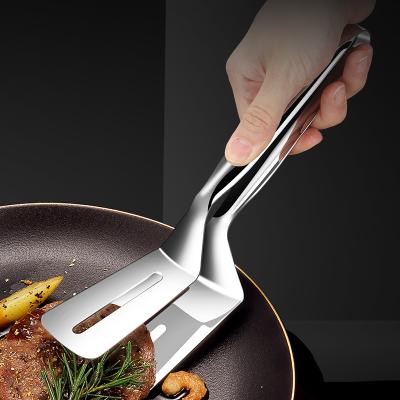 China New Sustainable 304 Stainless Steel BBQ Pizza Bread Clip Steak Clip BBQ Tongs Frying Shovel Clip Bread Clamp Dual Function Kitchen Tool for sale