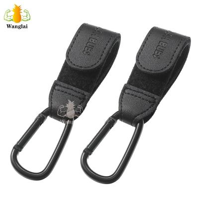 China Stroller Hook Buggy Clip Hanger Baby Mum Bag Stroller Hook Pram Accessories High Quality Heavy Duty Leather Stroller Hook Eco-Friendly for sale