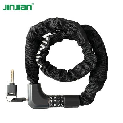 China Jinjian High Security Bike Lock High Security Heavy Duty Key Chain Door Lock Chain Durable Black Chain Lock for sale