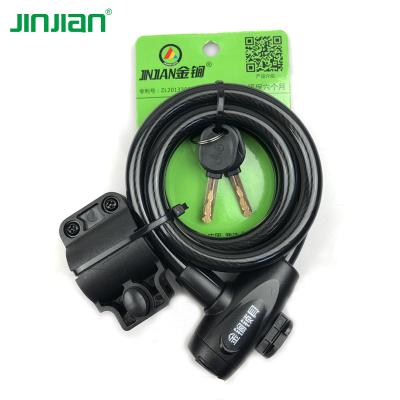 China Professional Bicycle Factory Supply Candy Color Cable Lock With 2 Key Spiral Cable Lock For Bike for sale