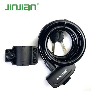 China 2020 New Design Durable High Gloss Black Non-Transparent Cable Bike Key Lock for sale