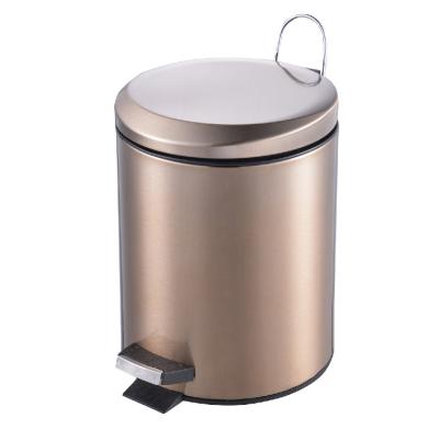 China Sustainable 5L Stainless Steel Step Pedal Waste Bin Trash Can With Inner Bucket for sale