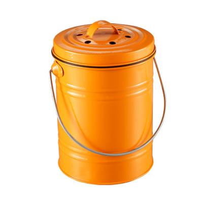 China Sustainable 3L Countertop Compost Bucket With Charcoal Filter Powder Coating Compost Bin for sale