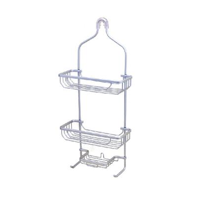 China New Sustainable Bathroom Aluminum Storage Rack 3 Tier Shower Cart Shelf Basket for sale