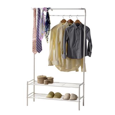 China White Metal Garment Rack Clothing Rack Eco - Friendly MOBILE for sale