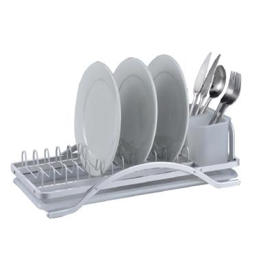 China Sustainable Household Kitchen Aluminum Dish Rack Drying Dish Drainer for sale