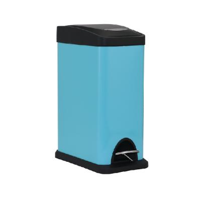 China Household Viable Hot Colorful 8L Metal Trash Can Single Rubbish Trash Bin for sale