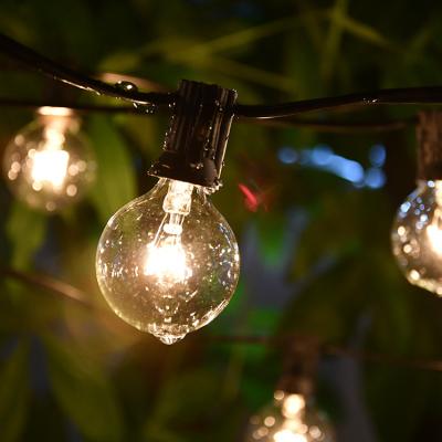 China Outdoor G40 Series G40 LED Lamp String Lights with E12 Bulbs Shatterproof Clear Hanging Lights Patio Lights for Outdoor Indoor Gazebo Bistros for sale