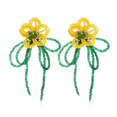 China HOT FASHIONABLE flower tassel handmade beaded earrings 2023 new summer girls cute earrings for sale