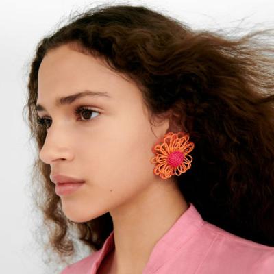 China Hot Sales TRENDY Daisy Earrings For Women Australia Orange Boho Beaded Earrings High Quality Handmade Fashion Jewelry for sale