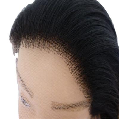 China Good Quality Silky Straight Full Lace Swiss Virgin Hair Black Wave Lace Wigs With Baby Hair for sale