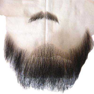 China walrus party fake facial hair self-adhesive mustaches men's halloweed false beards wave real hair regular lace base for sale