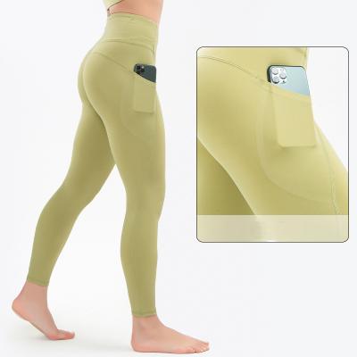 China Dropshipping Wholesale Breathable Lulu Yoga Woman Legging Custom Pocket Printed Gym Sports Fitness Women Seamless Leggings for sale