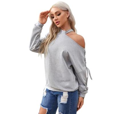 China Comfortable Hood Cold Shoulder Anti-Wrinkle Hoodie Drop Hollow Out Plain Hoodies No String No UK Wholesale for sale