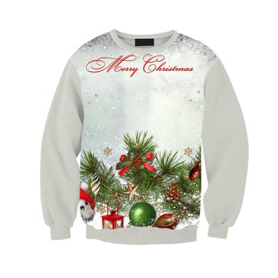 China Custom Anti-Wrinkle Drop Shipping Blank White POD 3d Printing Christmas Sweatshirts Crewneck Women's Pullover Men's Unisex Sweatshirt for sale