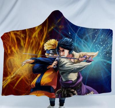 China 2022 Anti-Wrinkle POD Fashion 3D Printing Flag Blanket Hooded Fleece Blanket Wearable Unique Throw Blanket For Adult Children for sale