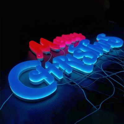 China Outdoor Lighted Buildings Acrylic Sign Merry Christmas Led Neon Sign for sale