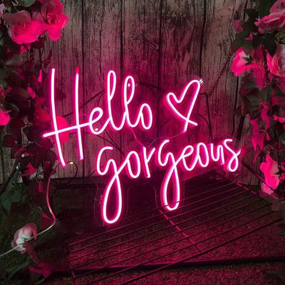 China Multiple Scenes Electronic Signs Waterproof Acrylic For Bedroom Hello Letters Gorgeous Wall Outdoor Open Logo Lights Customled Led Neon Sign for sale