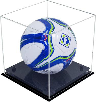 China Waterproof Better Display Cases Acrylic Soccer Ball Display Case With Risers for sale