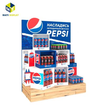 China Durable Supermarket Customized Pallet Cardboard Pallet Promotional Display Stand For Cola for sale