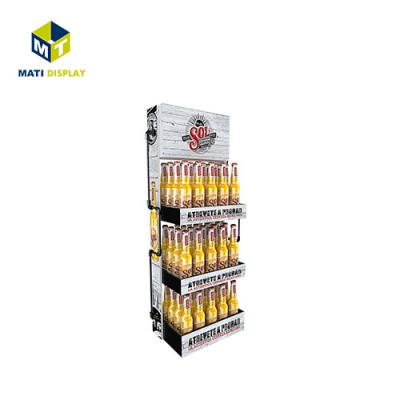 China Recyclable Pop Display Stand Recyclables Corrugated Cardboard Multilayer Floor Cardboard Display Stand For Beer for sale