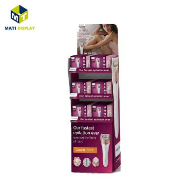 China Eco-friendly / environment friendly supermarket promotional cardboard corrugated display rack, cardboard cardboard paper floor display stand for sale