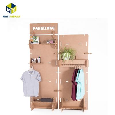 China Clothing Store Home Special Clothing Single Cardboard Display Bracket Shelving Stable Goods And Affordable Customized for sale