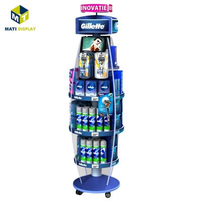 China Custom Wholesale Men's Supermarket Commodity Cardboard Display Shaver With Pulley Dresser Customized for sale