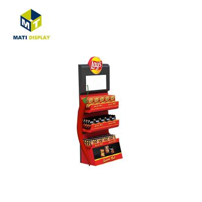 China High Quality Supermarket Merchandise/Supermarket Retail Store Socks Chips Snacks Acrylic Display Stand Potato Rack for sale