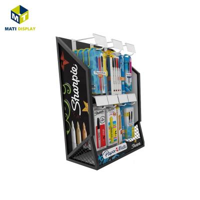 China Durable Metal Display Rack Oil Pen Display Stand For Stationary Counter Shop With Hook for sale