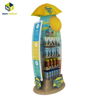 China High Quality Eco-friendly/Durable 4 Tier Shelf Cardboard Standee Display Shop Display Stand Floor Show Retail Stores for sale