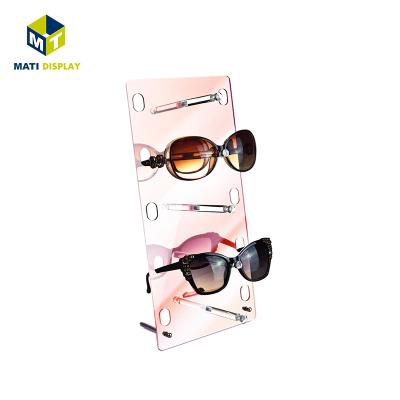 China 5 Pieces Capacity Bamboo Display Stand Glass Shelf Holders Sunglasses DSR-136 for sale