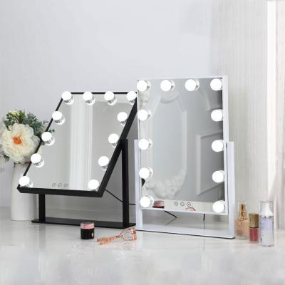 China Hot Selling Hollywood Style Lighted Makeup Mirror Lighted Cosmetic Mirrors With 9 LED Bulbs for sale