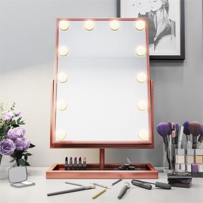 China New stylish dimmable lighted led 180 degree makeup mirror illumination hollywood vanity mirror with lights for sale