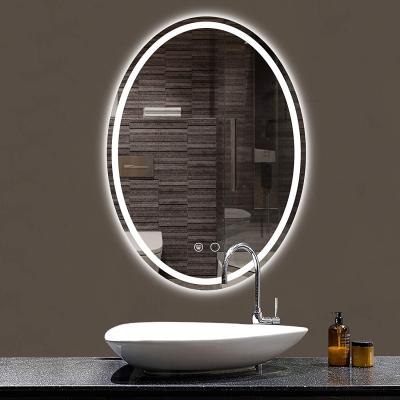 China Wholesales LED Illuminated Luxury Backlit Bathroom Vanity Led Light Mirror Bath Wall Mounted Mirror for sale