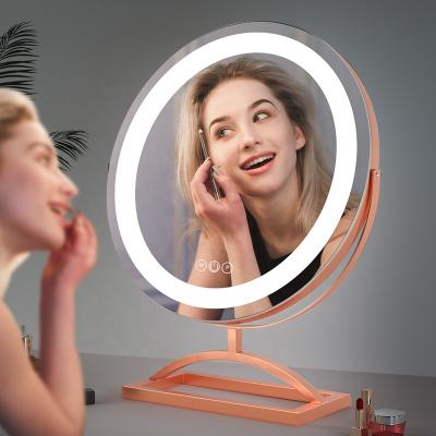 China Hollywood Vanity Lighted Makeup Mirror with Lights Dimmable Led Bulbs for Dressing Room and Tabletop Mirror for sale