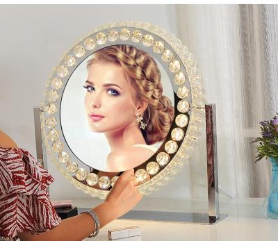 China Crystal Diamond Vanity Led Mirror For Makeup Dressing Table Lighted Mirror for sale