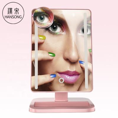 China 2 Led Bar Lighted Smart Mirror Led Lighted Makeup Vanity Mirror With Lights And Speaker for sale