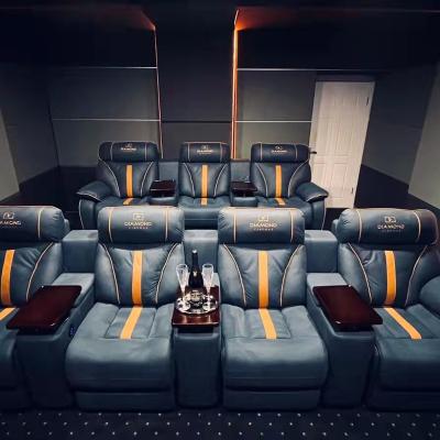 China America Contemporary Electric Private Theater Recliner Project Home 7seats Movie Recliner Reclining Power Sofa Set for sale