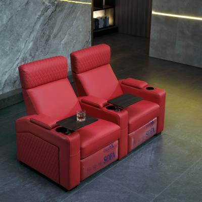 China High End Expandable VIP Cinema Seating Leather Furniture Sofa Reclinable Power Movie Recliners Home Theater Electric Micro-fiber Recliner for sale