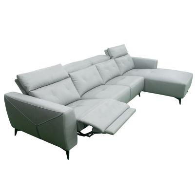 China New Modular Comfortable Design Large Size Electric Reclining Living Room 4 Seater Synthetic Leather Sofa for sale