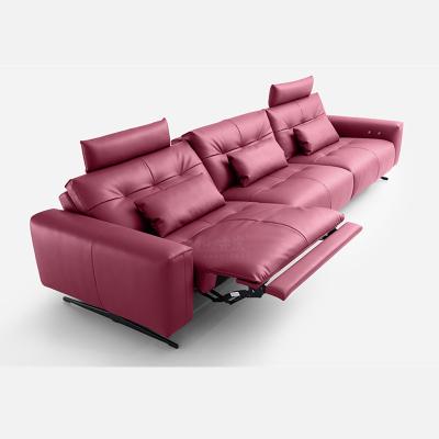 China Living room design sofa 3 seater sofas adjustable Italian functional furniture home interior design modern leather sofa (other) for sale