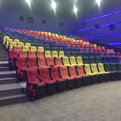 China Durable Colorful IMAX Chair Folding Cinema Seating Cup Holder Theater Seats Plastic Fabric Or Leather Auditorium Cinema Chairs for sale